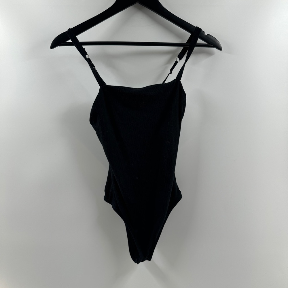 Hollister Black Ribbed Scoop Neck Bodysuit